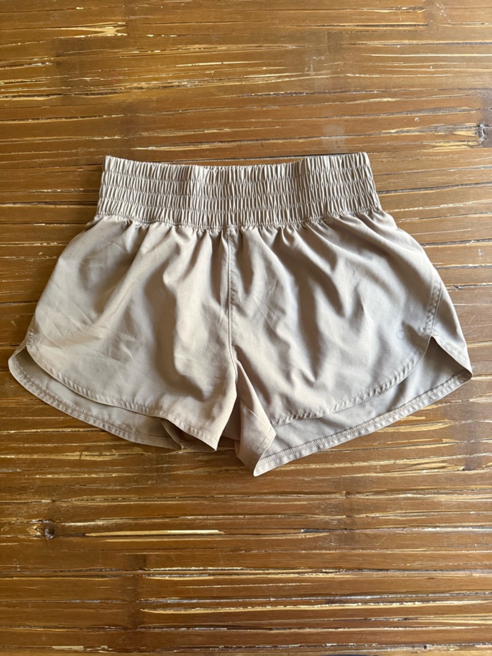 GAP Beige Elastic-Waist Athletic Shorts